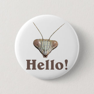 Praying Mantis Hallo Ronde Button 5,7 Cm