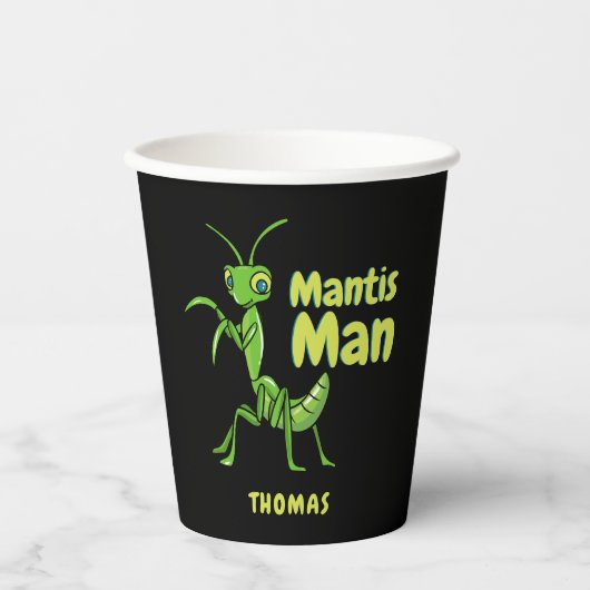Praying Mantis Man Green Garden Insect personalise Papieren Bekers (Voorkant)