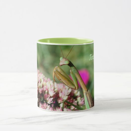 Praying Mantis Natuur Personalized Mok (Midden)