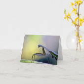 Praying Mantis Notecard Kaart (Gele Bloem)