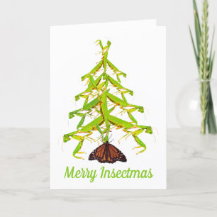 Praying Mantis Tree Custom Weird Christmas Kaart