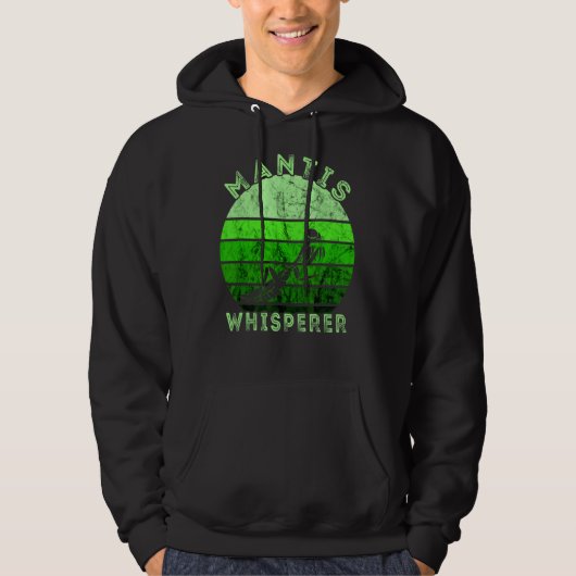 Praying Mantis Whisperer Retro Green Insec Hoodie (Voorkant)