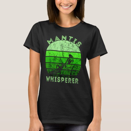Praying Mantis Whisperer Retro  Green Insec T-shirt (Voorkant)