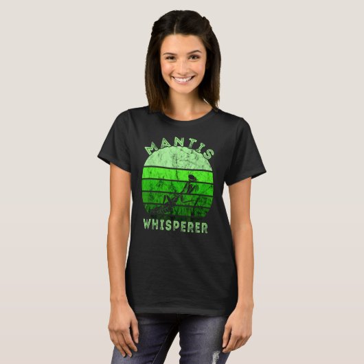 Praying Mantis Whisperer Retro  Green Insec T-shirt (Voorkant volledig)