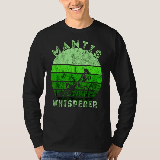 Praying Mantis Whisperer Retro  Green Insec T-shirt (Voorkant)