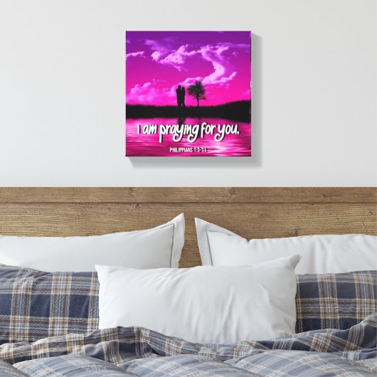 Praying- Premium Wrapped Canvas (gloss) (Insitu (Slaapkamer))