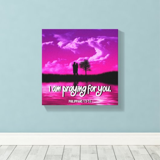 Praying- Premium Wrapped Canvas (gloss) (Insitu (Houten vloer))
