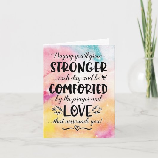 Praying You'll Grow Stronger Each Day and be Comfo Kaart (Voorkant)