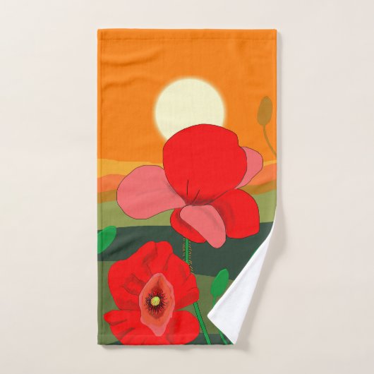 pré au coucher du soleil (Serviette à main)