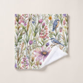 Pré avec des bleuets et des fleurs (Gant de toilette)