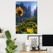 Pré avec des tournesols | AI Art Poster (Bureau à domicile)