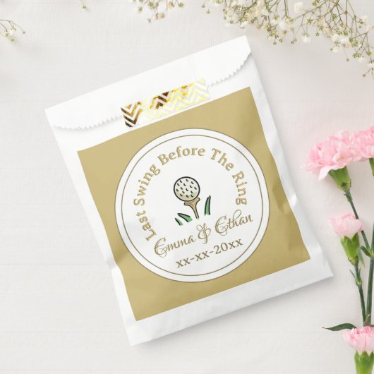 Pre-bruiloft golffeest weekend wit goud bedankzakje (Gezegeld)