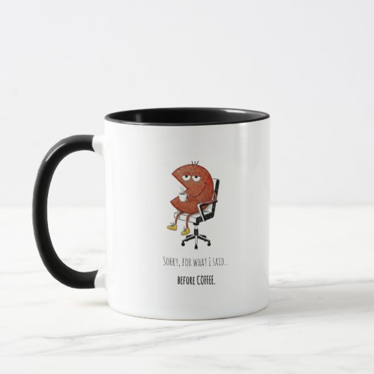 Pre-Coffee Waarschuwing Grappige Kantoor Beker Mok (Links)