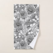 Pré Dandelion en noir et blanc (Serviette à main)