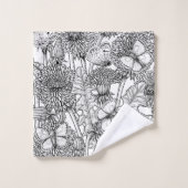 Pré Dandelion en noir et blanc (Gant de toilette)