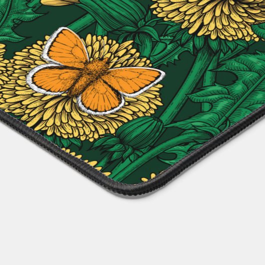 Pré de Dandelion sur vert foncé (Coin)