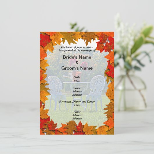 Pré de l'amour Faire-part de mariage d'automne (Debout devant)