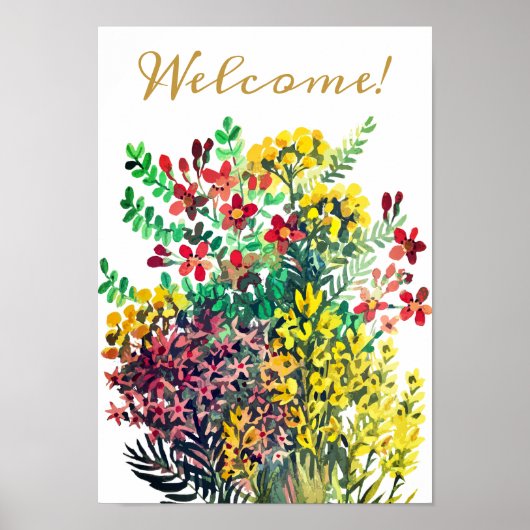 Pré d'été, affiche de fleurs sauvages (Devant)