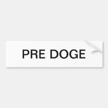 PRE DOGE (wit/zwart) bumpersticker