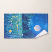Pré et forêt sous une Pleine lune (Serviette à main)