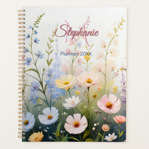 Pré fleur sauvage dans le nom de la fleur Monogram