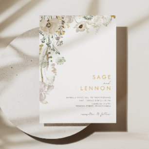 Pré Fleur sauvage lunaire Faire-part de mariage