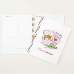Pré jardin d'enfants blanc point Carnet planificat