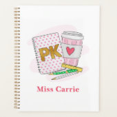 Pré jardin d'enfants blanc point Carnet planificat (Devant)