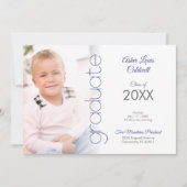 Pre-K Afstudeerder minimalistisch blauw Details Fo (Voorkant)