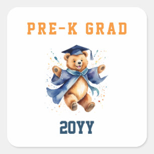 Pre-K afstudeerfeest Knuffel Beer Vierkante Sticker