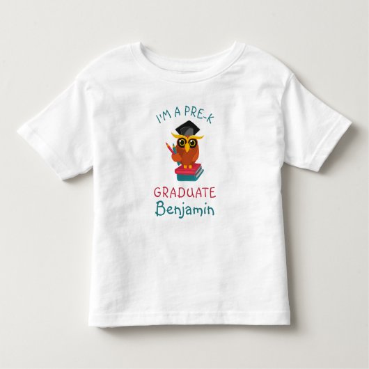 Pre-K Afstuderen 2022 Owl Funny Afstuderen Douane Kinder Shirts (Voorkant)