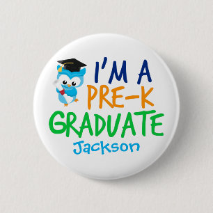 Pre-K Afstuderen Cute Custom Preschool Afstuderen Ronde Button 5,7 Cm