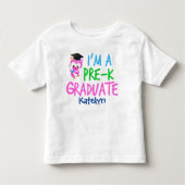 Pre-K Afstuderen Cute Pink Owl Custom Kinder Shirts (Voorkant)