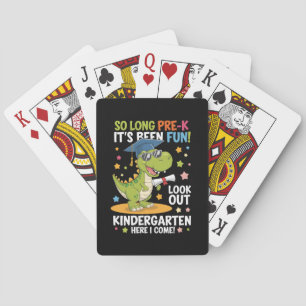 Pre K Afstuderen kleuterschool dinosaurus T Rex Pokerkaarten