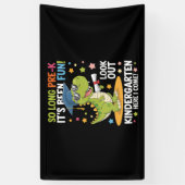 Pre K Afstuderen kleuterschool dinosaurus T Rex Spandoek (Verticaal)
