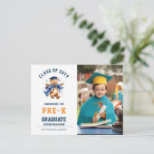 Pre-K Afstuderen Schattigee Teddy Aankondigingskaart (Staand voorkant)