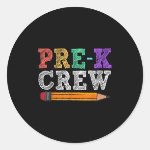 Pre-K Crew Grappige Pre-K leraren cadeau terug naa Ronde Sticker