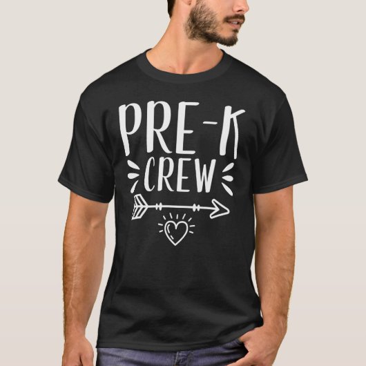 Pre K Crew Teaching BackToSchool Teacher Student K T-shirt (Voorkant)