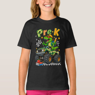 Pre K Dinosaur Monster Truck Eerste Dag School Avo T-shirt