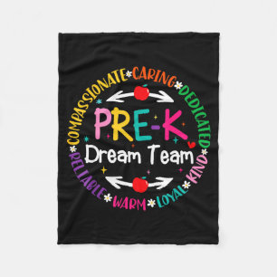 Pre-k droomteam terug naar school zorg liefde lera fleece deken