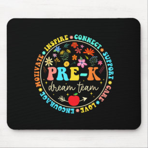 Pre-k droomteam wees vriendelijk lief bloemig teru muismat