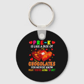 Pre-k Funny Box Of Chocolates Valentine's Day Teac Sleutelhanger (Voorkant)