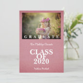Pre-K Graduation Simple Photo Pink Textile Texture (Staand voorkant)