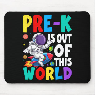 Pre-k is uit deze wereld Schattige astronaut terug Muismat