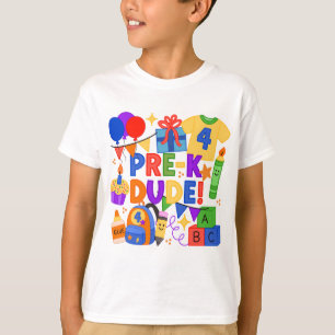Pre-K Kerel Verjaardag & Eerste Dag op School T-sh T-shirt