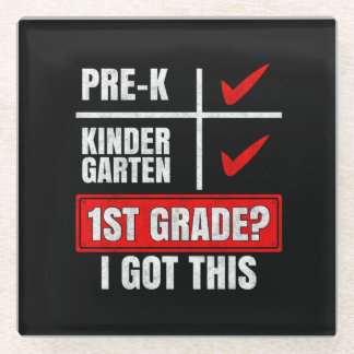 PRE-K KLEUTERSCHOOL 1E KLAS? IK HEB DIT GLAZEN ONDERZETTER