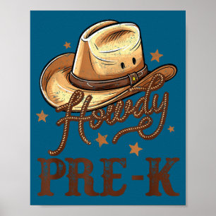 Pre K Landelijk Hoei K Pre Western Rodeo Leraar Hu Poster