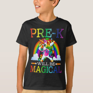 Pre-K Magische Eenhoorn Eerste Dag van het Schoolm T-shirt