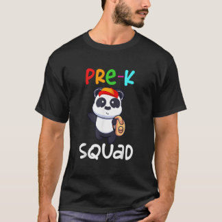 Pre-K peuterspeelklas Squad Leraar Student Panda A T-shirt