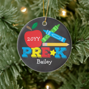 Pre-K Peuterspeelzaal Aandenken Appel Krijtjes Sch Keramisch Ornament